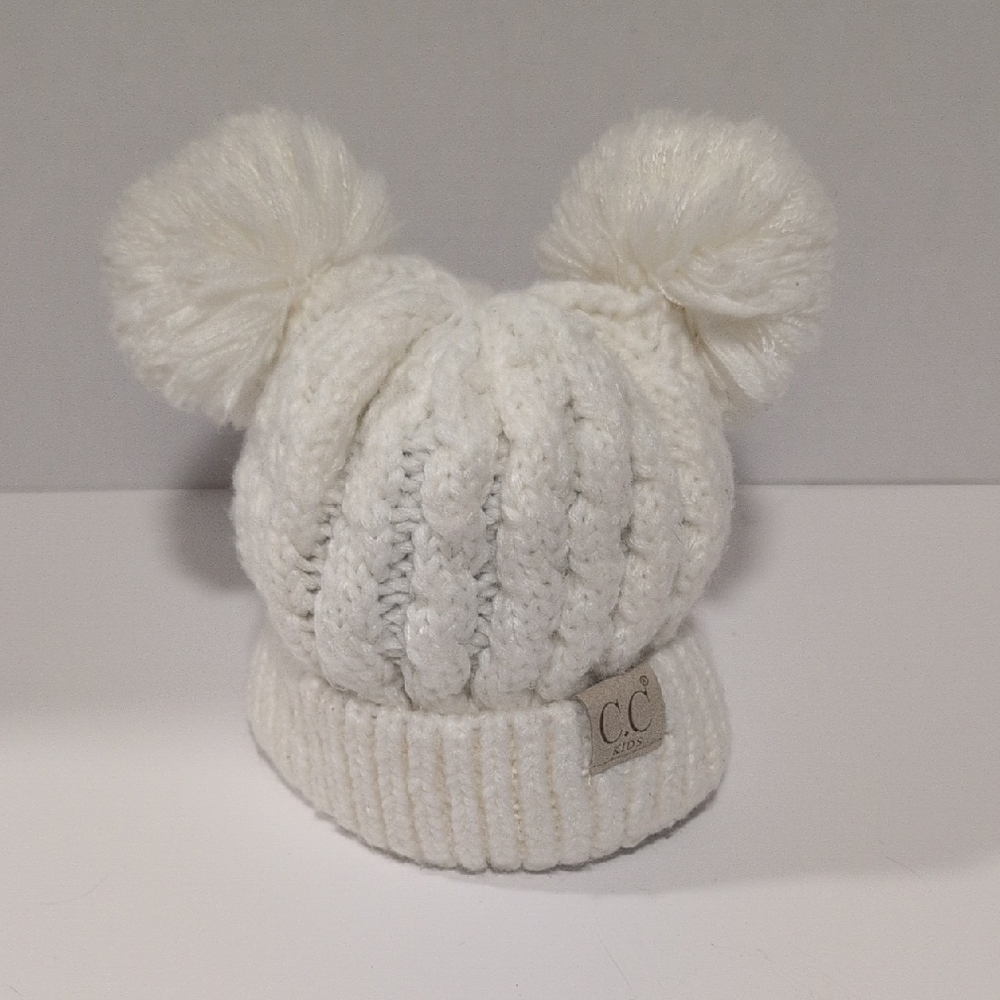 CC Kids Double Pom Knit Beanie